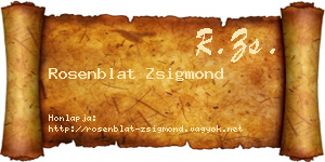 Rosenblat Zsigmond névjegykártya