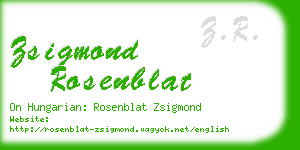 zsigmond rosenblat business card